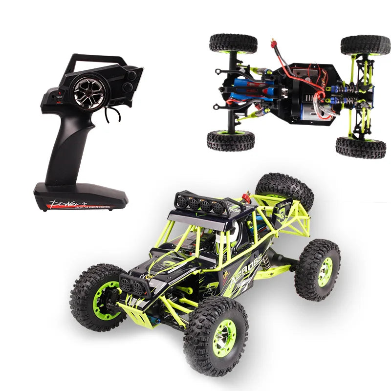 HKM-743251 1/12 Scale 4WD Off Road Remote Control Electric Race Car for Kids - High Speed Multi-Function Model Truck