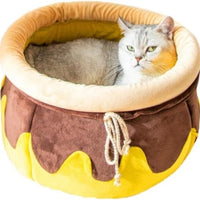 HKM-743251 Cozy Cat Nest in Honey Pot Shape – Soft and Warm Bed for Small Pets