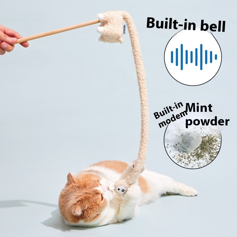 HKM-7432893 Interactive Plush Alpaca Cat Teaser Toy with Cat Sound Effect