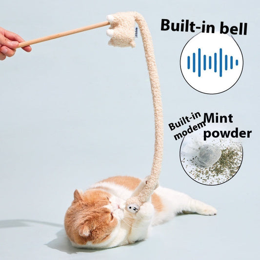 HKM-7432893 Interactive Plush Alpaca Cat Teaser Toy with Cat Sound Effect