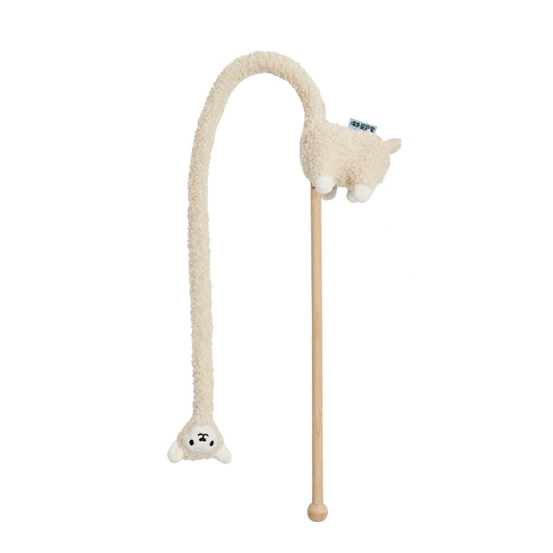 HKM-7432893 Interactive Plush Alpaca Cat Teaser Toy with Cat Sound Effect
