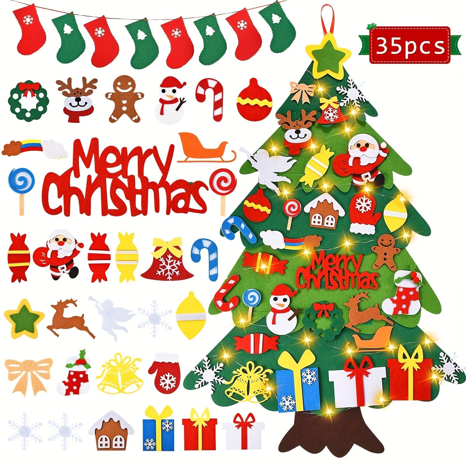 HKM-743379 Felt Holiday Tree or Snowman Decoration for Versatile Seasonal Home and Office Decor