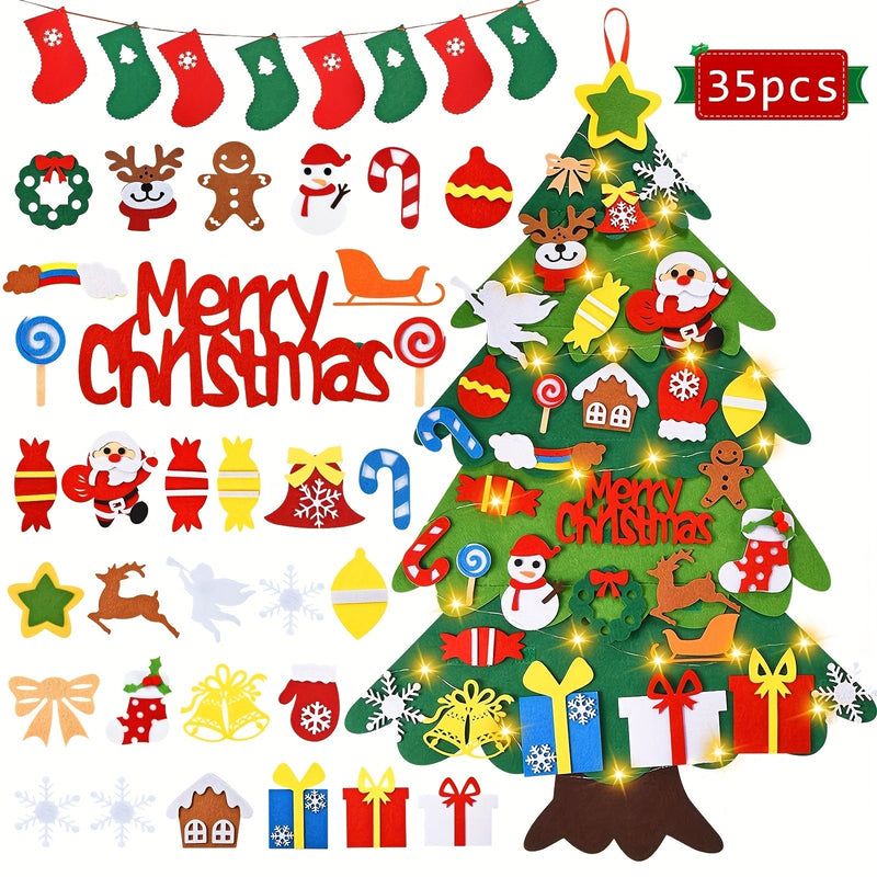 HKM-743379 Felt Holiday Tree or Snowman Decoration for Versatile Seasonal Home and Office Decor