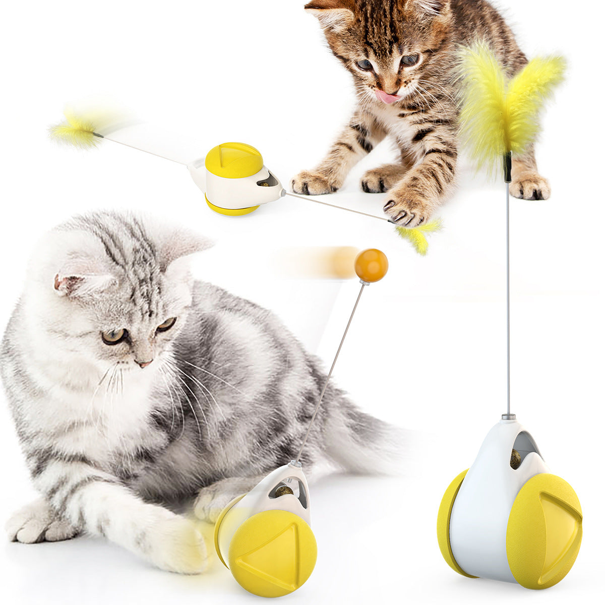 HKM-7434429 Pet Tumbler Teaser Toy in Classic Colors for Cats and Small Pets
