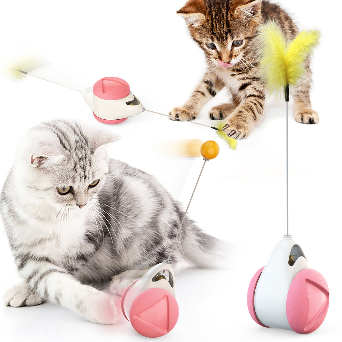 HKM-7434429 Pet Tumbler Teaser Toy in Classic Colors for Cats and Small Pets