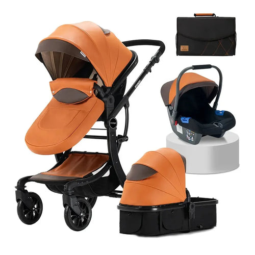 HKM-743443 4-in-1 Luxury Baby Stroller with Versatile Features for Comfort and Convenience