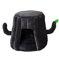 HKM-7435069 Cozy Tree-Shaped Cat Nest Made of Cotton and Plush for Play and Rest, Brown