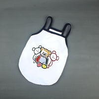HKM-7435965 Cute Cotton Summer Camisole for Pets - Casual Vest with Three Bears Design, Multiple Sizes Available