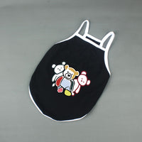 HKM-7435965 Cute Cotton Summer Camisole for Pets - Casual Vest with Three Bears Design, Multiple Sizes Available
