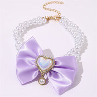 HKM-7436221 Heart-Shaped Pearl Pet Necklace in Various Colors and Sizes