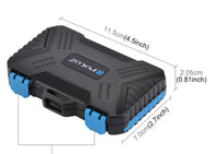 HKM-743635 Waterproof Memory Card Storage Case with Ergonomic Design, Holds 4CF + 8SD + 9TF + SIM Cards - Lightweight & Travel-Friendly