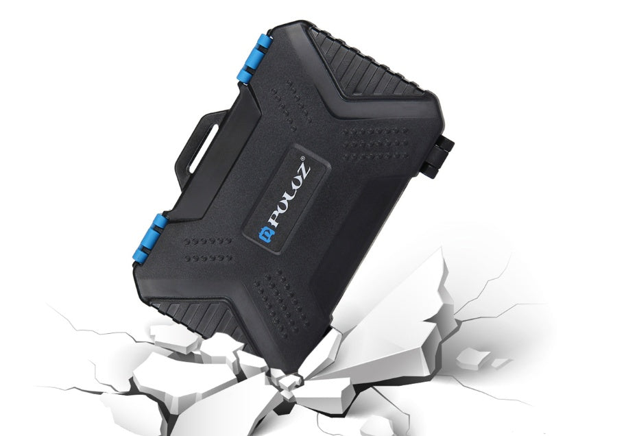HKM-743635 Waterproof Memory Card Storage Case with Ergonomic Design, Holds 4CF + 8SD + 9TF + SIM Cards - Lightweight & Travel-Friendly