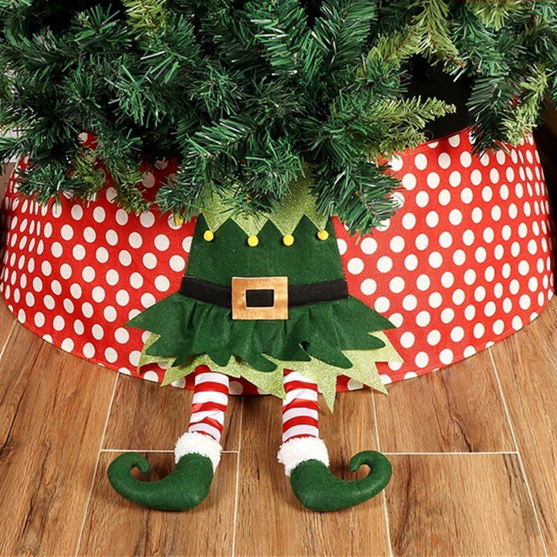 HKM-743699 Christmas Red and White Polka Dot Tree Skirt - 61cm Upper Diameter, 77cm Lower Diameter