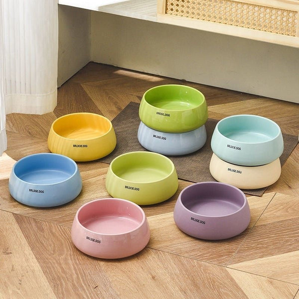 HKM-7437373 Pet Ceramic Drinking Bowl in Various Matte Colors