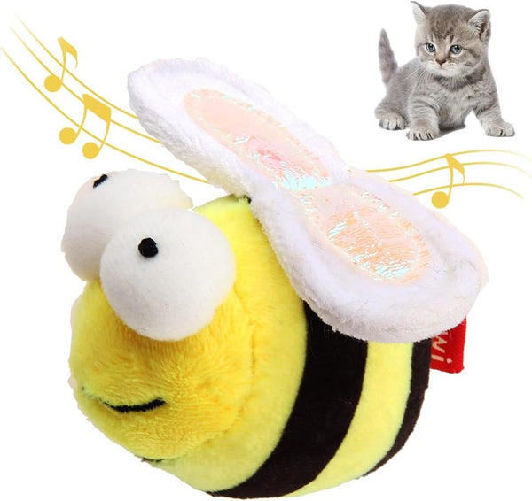 HKM-743763 Interactive Chirping Bee Cat Toy – Motion-Activated Squeaking Companion for Engaging Playtime