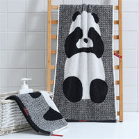 HKM-743827 Panda Cartoon Pattern Cotton Facecloth, Absorbent and Soft, 70 x 34cm