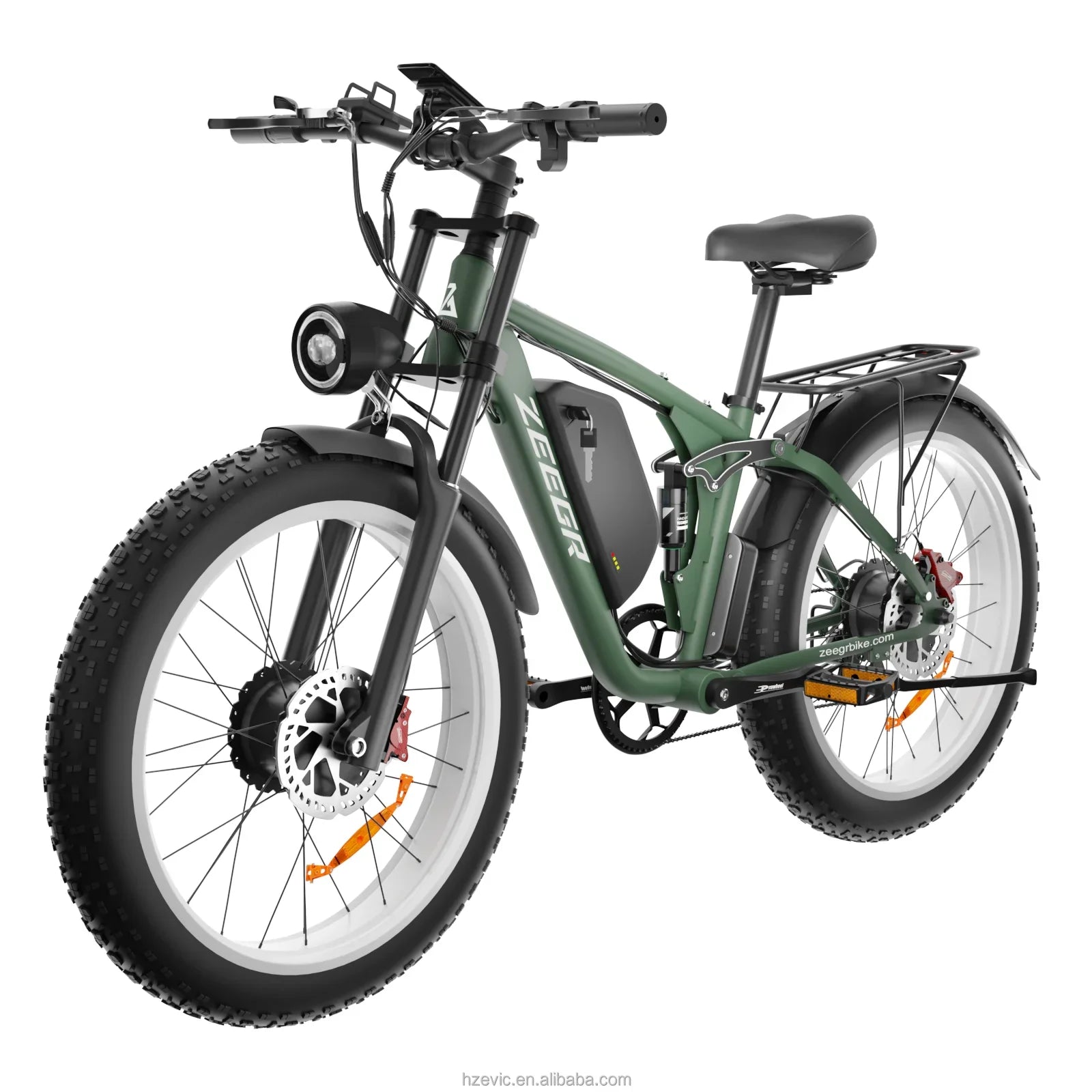 HKM-743955 Unisex 52V 2000W Electric Mountain Bike with 22.4Ah Removable Battery and Dual Suspension