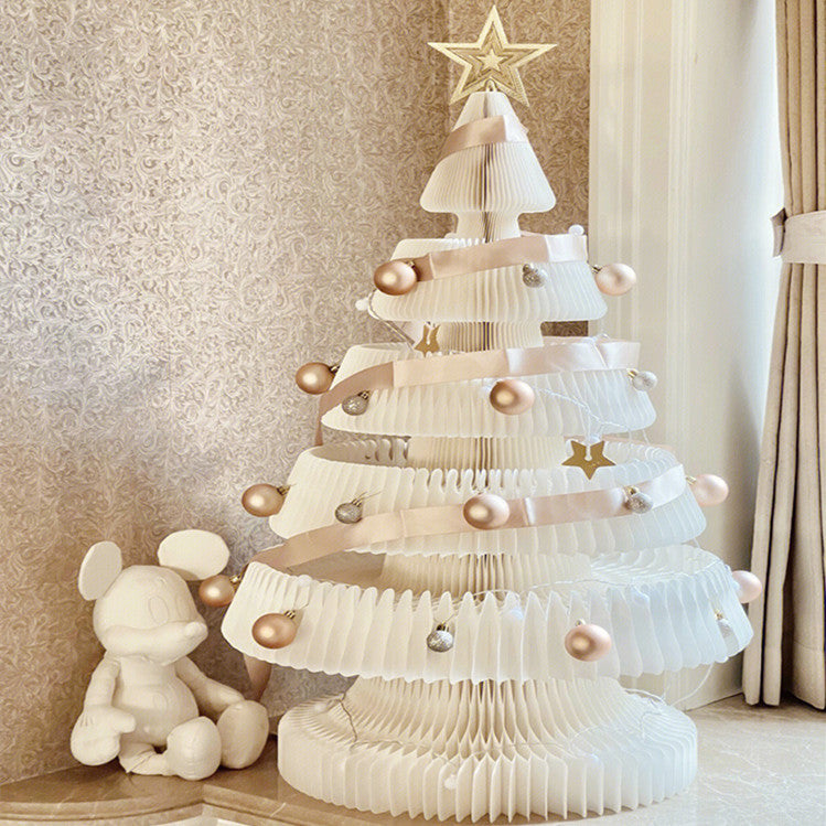 HKM-744019 Christmas Tree Ornament with Acrylic Accessories and Mini White Trees