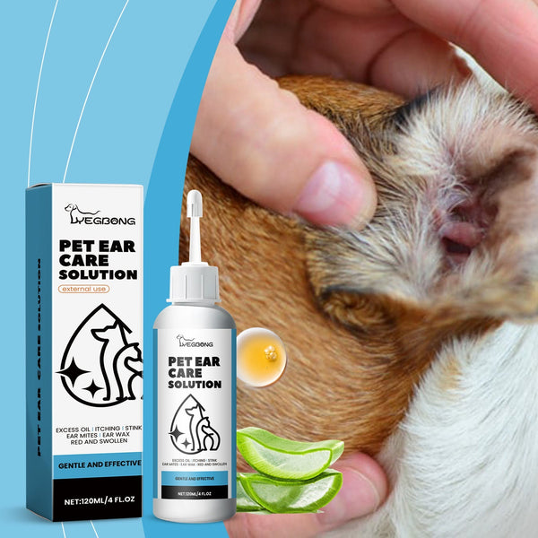 HKM-7441213 Gentle Ear Cleaning Solution for Cats and Dogs ¨C 120ML Ear Wash with Aloe and Jojoba Oil