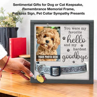 HKM-7441341 Wooden Pet Commemorative Plaque with Dog Collar Photo Frame in Modern Style