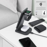 HKM-744275 Wireless Charging Station for Mobile Phones, Earphones, and Smartwatches - Detachable & Foldable Design