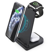 HKM-744275 Wireless Charging Station for Mobile Phones, Earphones, and Smartwatches - Detachable & Foldable Design