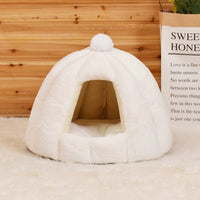 HKM-7443389 Cozy Plush Cat and Dog House with Washable Pumpkin Bag Design