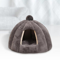HKM-7443389 Cozy Plush Cat and Dog House with Washable Pumpkin Bag Design