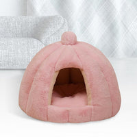 HKM-7443389 Cozy Plush Cat and Dog House with Washable Pumpkin Bag Design