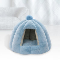 HKM-7443389 Cozy Plush Cat and Dog House with Washable Pumpkin Bag Design