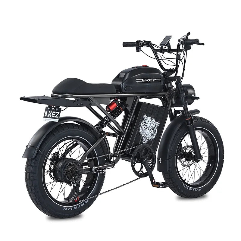 HKM-744339 Electric Fat Tire Full Suspension Cross Hybrid Bike, 20 Inch, 48V 1500W Motor, 7-Speed Gearing, Up to 50 km/h Speed