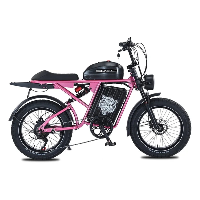 HKM-744339 Electric Fat Tire Full Suspension Cross Hybrid Bike, 20 Inch, 48V 1500W Motor, 7-Speed Gearing, Up to 50 km/h Speed
