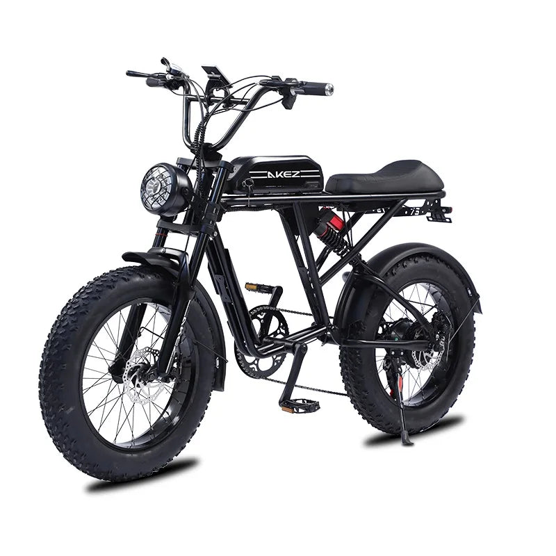 HKM-744339 Electric Fat Tire Full Suspension Cross Hybrid Bike, 20 Inch, 48V 1500W Motor, 7-Speed Gearing, Up to 50 km/h Speed