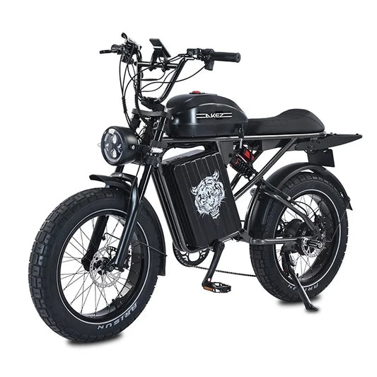 HKM-744339 Electric Fat Tire Full Suspension Cross Hybrid Bike, 20 Inch, 48V 1500W Motor, 7-Speed Gearing, Up to 50 km/h Speed