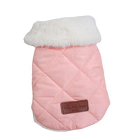 HKM-7443773 Warm Cotton Coat for Dogs - Thickened Autumn/Winter Vest in Pink, Beige, and Dark Gray, Multiple Sizes Available