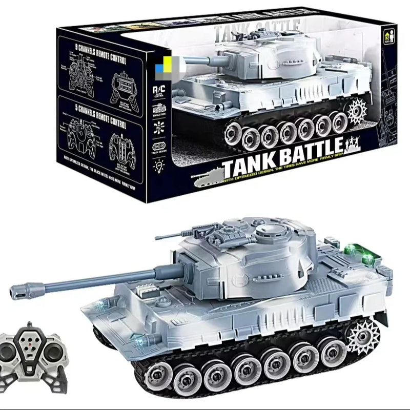 HKM-744403 Remote Control Tank Vehicle with Lighting and Music - 2.4G Nine Channel Dual Control for Kids