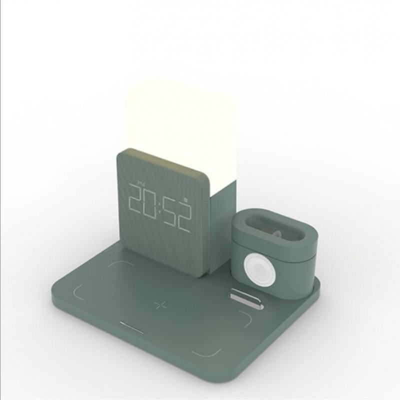 HKM-744467 3 in 1 Multi-function Qi Wireless Charging Stand for Home Use - Dark Green, Light Green, Black Options