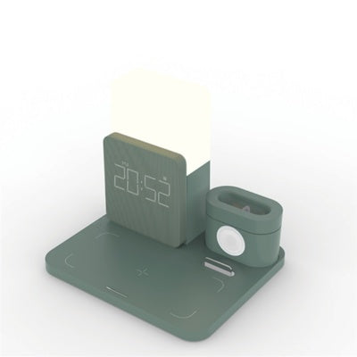 HKM-744467 3 in 1 Multi-function Qi Wireless Charging Stand for Home Use - Dark Green, Light Green, Black Options