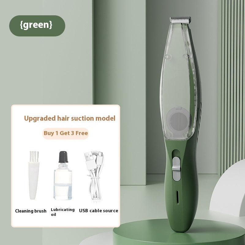HKM-7444925 Pet Hair Removal Shaver With Vacuum Suction System - Green, White, Blue, ABS & Stainless Steel