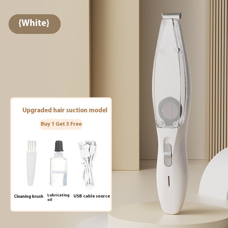 HKM-7444925 Pet Hair Removal Shaver With Vacuum Suction System - Green, White, Blue, ABS & Stainless Steel