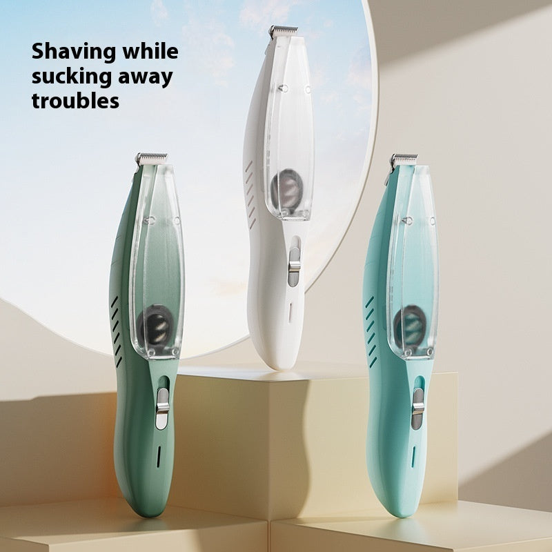 HKM-7444925 Pet Hair Removal Shaver With Vacuum Suction System - Green, White, Blue, ABS & Stainless Steel