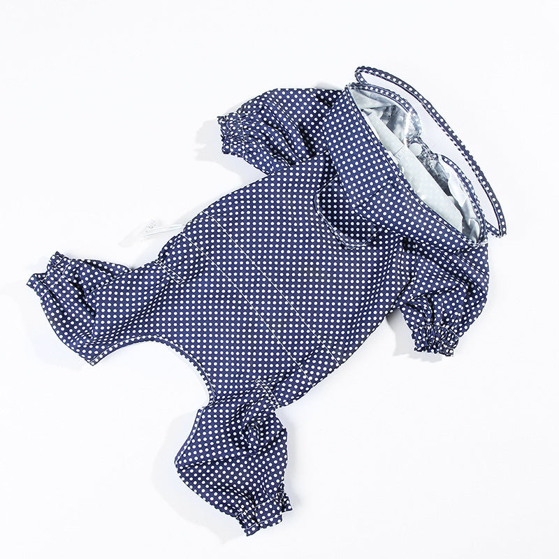 HKM-7445693 Waterproof and Dustproof Four-Legged Casual Clothes in Blue, Apricot, and Pink Dots