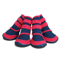 HKM-7445949 Waterproof Pet Shoe Covers with Beef Sole - Non-Slip Design in Red/Black or Blue/Black