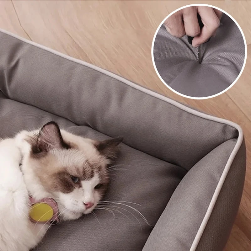 HKM-7446589 Luxury Waterproof Dog Sofa Bed – Scratch and Wear Resistant Pet Cushion, Soft High Rebound Nest for Dogs and Cats