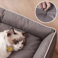 HKM-7446589 Luxury Waterproof Dog Sofa Bed – Scratch and Wear Resistant Pet Cushion, Soft High Rebound Nest for Dogs and Cats