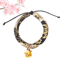HKM-7447101 Japanese Cartoon Style Pet Collar with Bell - Various Floral and Print Designs