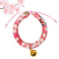 HKM-7447101 Japanese Cartoon Style Pet Collar with Bell - Various Floral and Print Designs