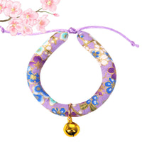 HKM-7447101 Japanese Cartoon Style Pet Collar with Bell - Various Floral and Print Designs