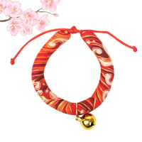 HKM-7447101 Japanese Cartoon Style Pet Collar with Bell - Various Floral and Print Designs