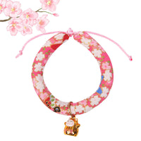 HKM-7447101 Japanese Cartoon Style Pet Collar with Bell - Various Floral and Print Designs